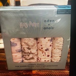 Harry Potter NEW Aden + Anais classic muslin large swaddle blankets set of 4